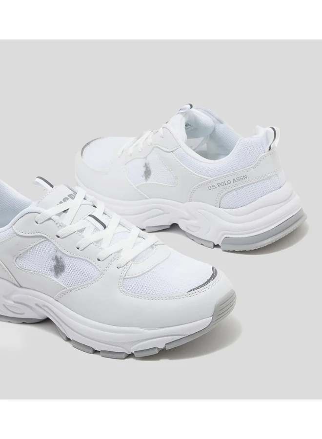 U.S. Polo Assn. white U.S. Polo Assn. Women’s SORLEY GLB 6FX Chunky Sole Sneakers - White & Gold  | Best Price UAE